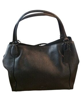 Coach Pewter Leather Handbag Crossbody Bag With Dust Bag